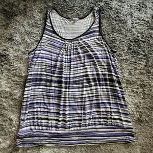 Women's Daisy Fuentes Tank Top Purple Black White Size 1X